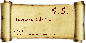 Ilovszky Sára névjegykártya